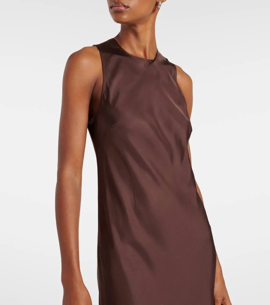 Asceno Valencia silk twill maxi dress