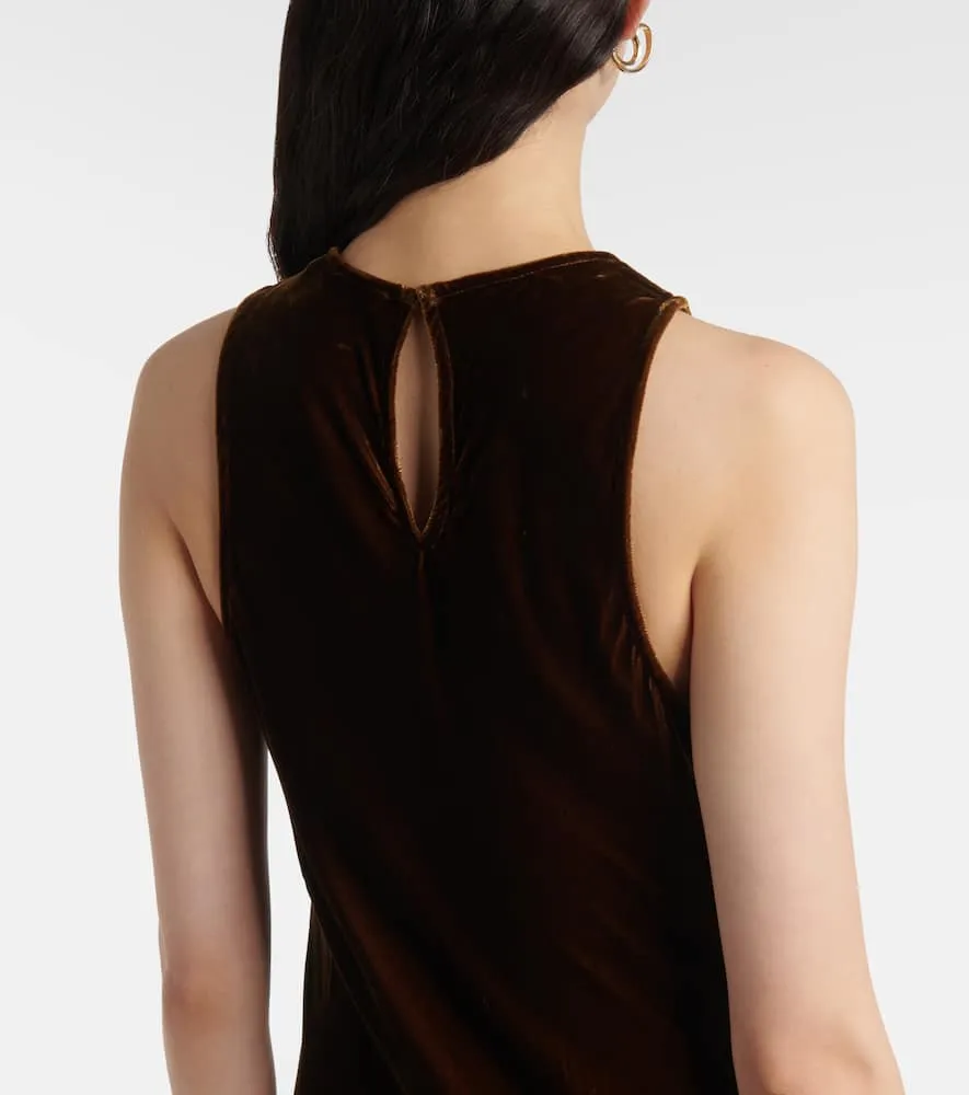 Asceno Valencia velvet maxi dress