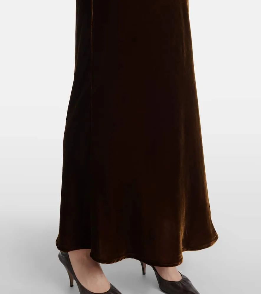 Asceno Valencia velvet maxi dress