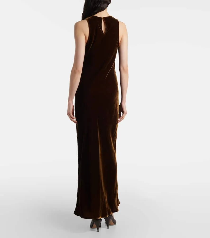 Asceno Valencia velvet maxi dress