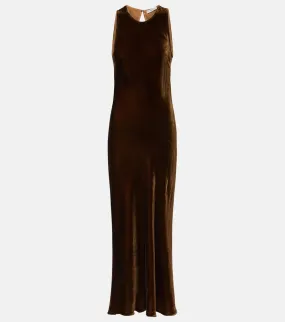 Asceno Valencia velvet maxi dress