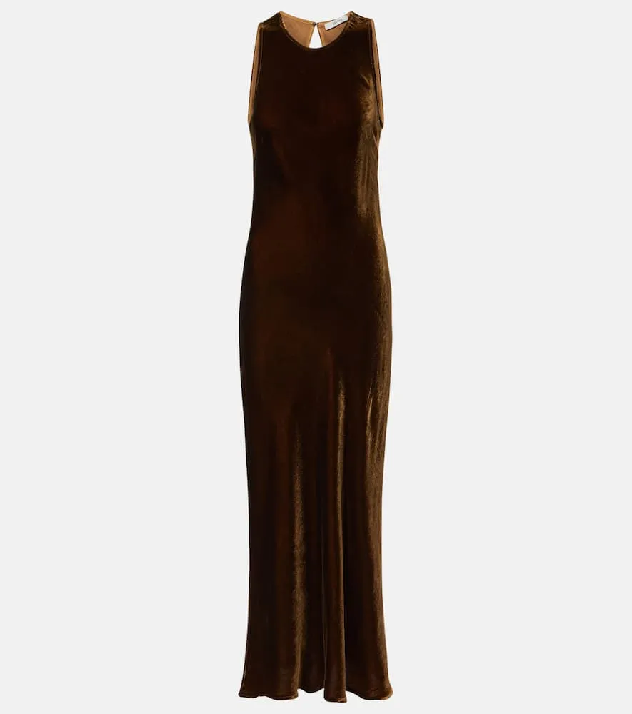 Asceno Valencia velvet maxi dress