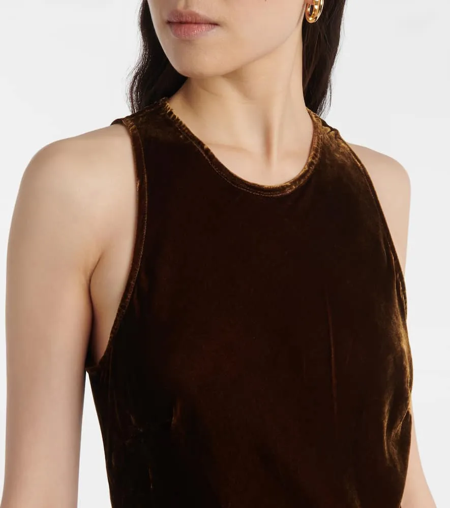 Asceno Valencia velvet maxi dress