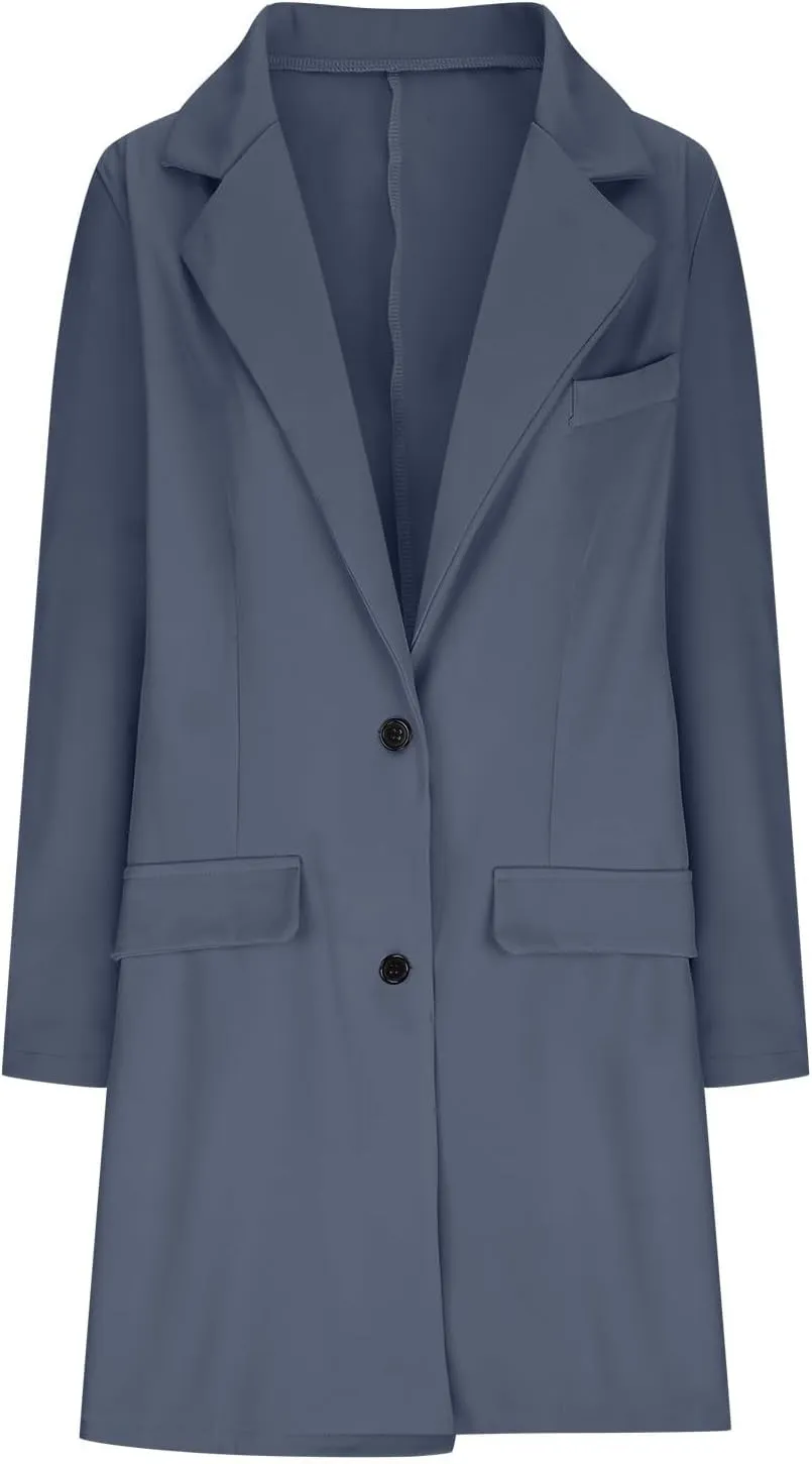 cooki Womens Coats Winter Wool Blend Trench Coats Lapel Pea Coat Plus Size Long Jackets With Pocket Double Breasted Peacoats