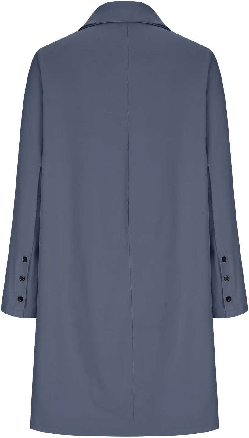 cooki Womens Coats Winter Wool Blend Trench Coats Lapel Pea Coat Plus Size Long Jackets With Pocket Double Breasted Peacoats