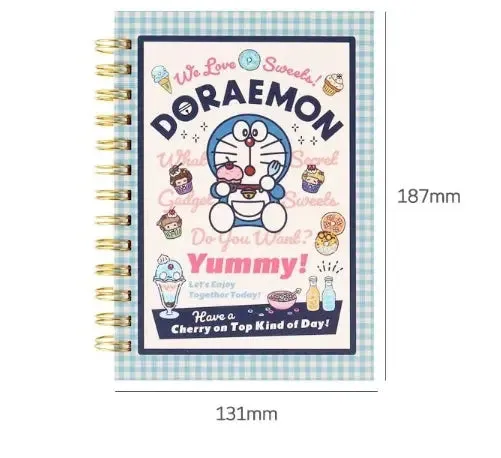 Doraemon Checked Spiral Notebook