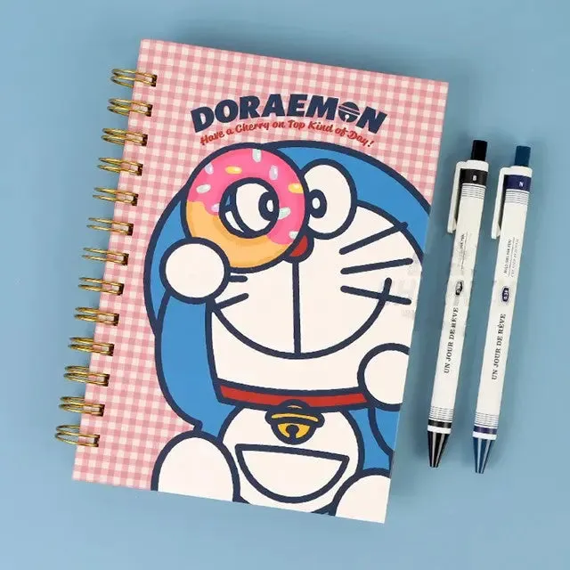Doraemon Checked Spiral Notebook
