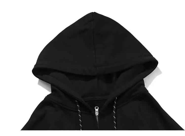 Embroidered Leather Zip-Up Hoodie for Men - Trendy Fall Street Fashion