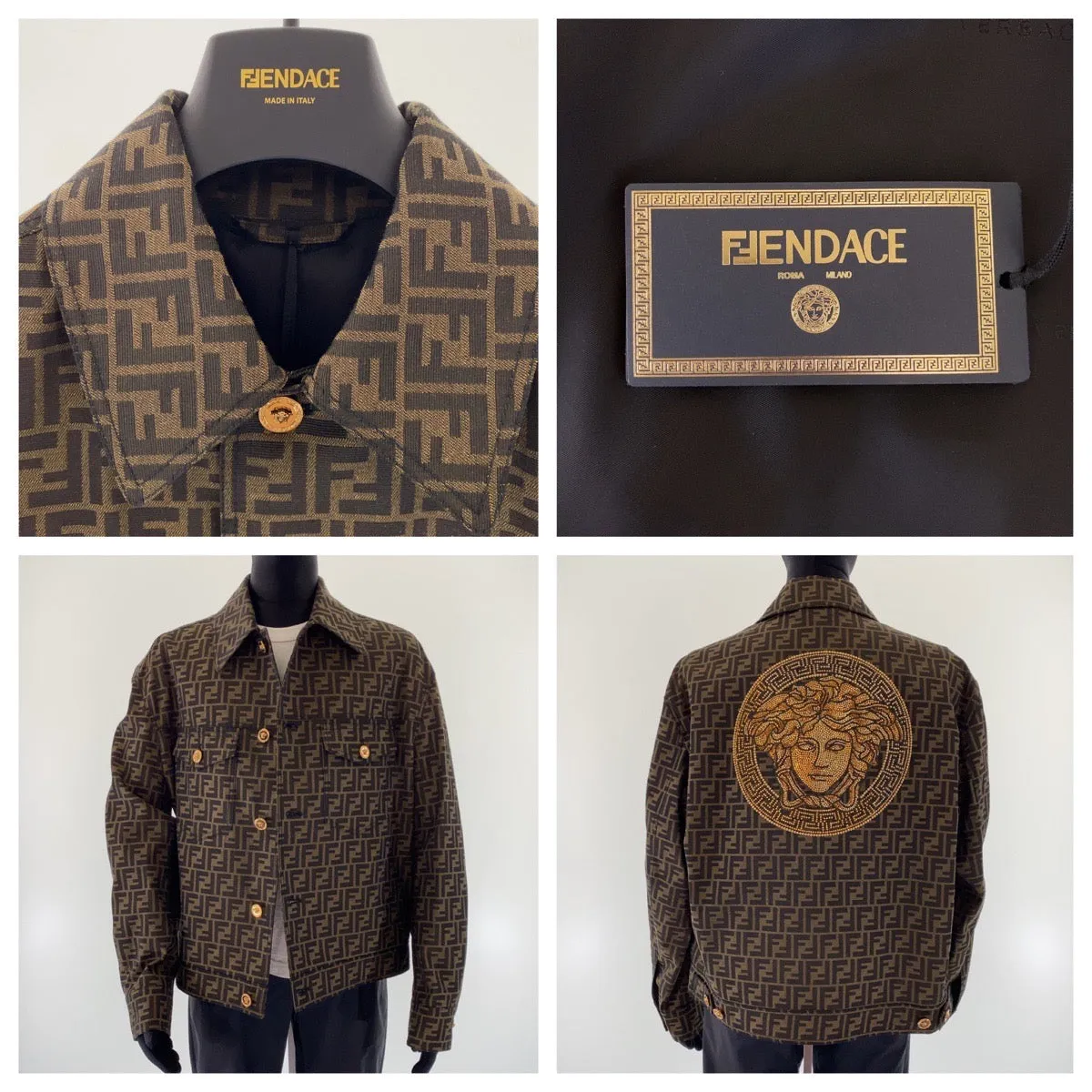 Fendi Fendace Zucca Medusa Jacquard Blazer Jacket
