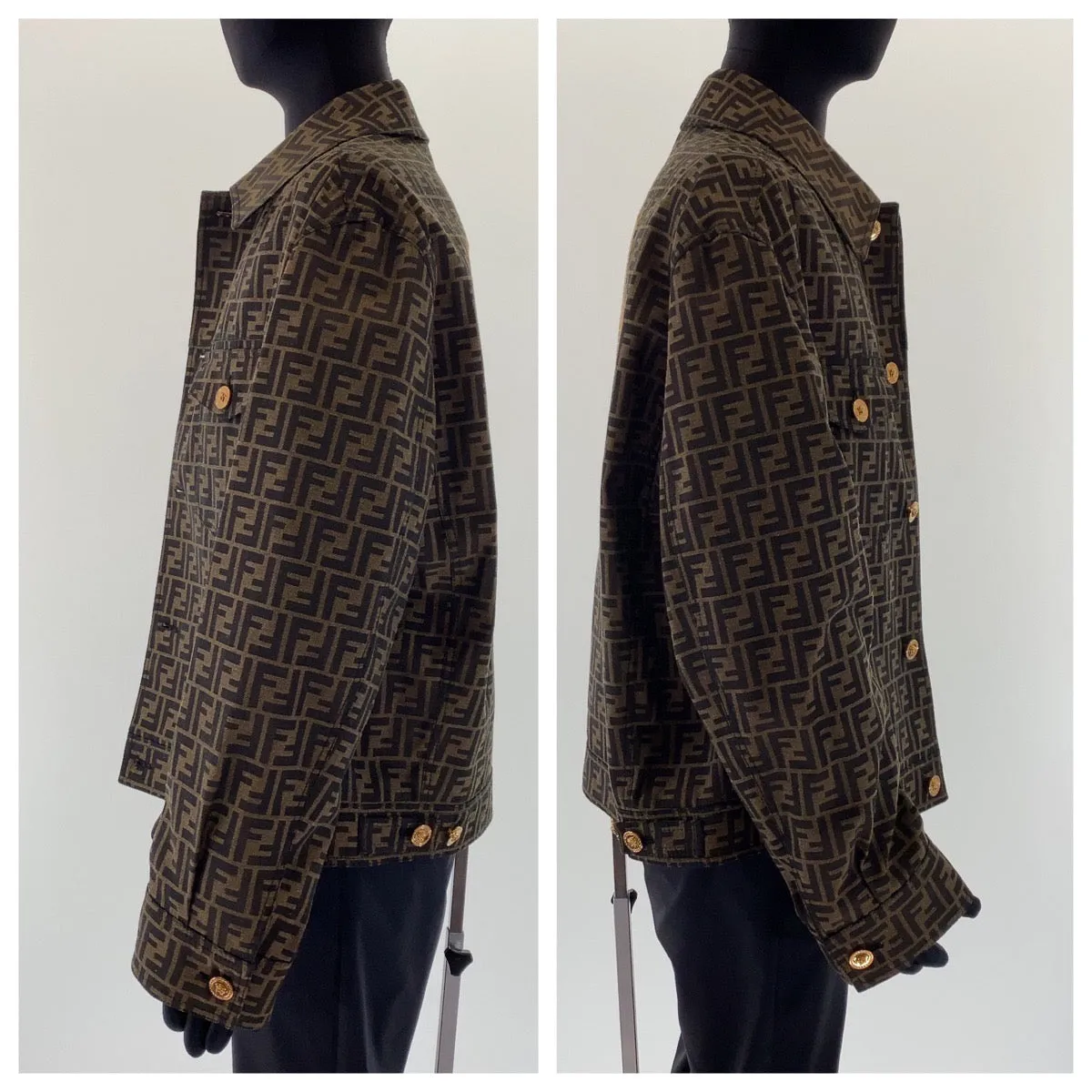 Fendi Fendace Zucca Medusa Jacquard Blazer Jacket