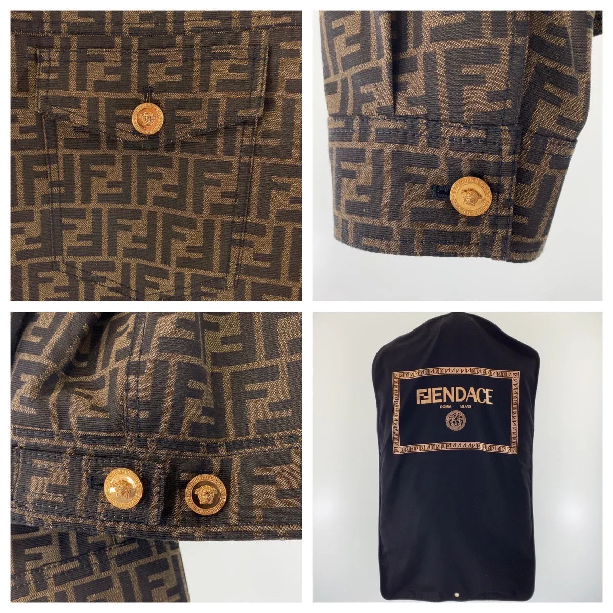 Fendi Fendace Zucca Medusa Jacquard Blazer Jacket