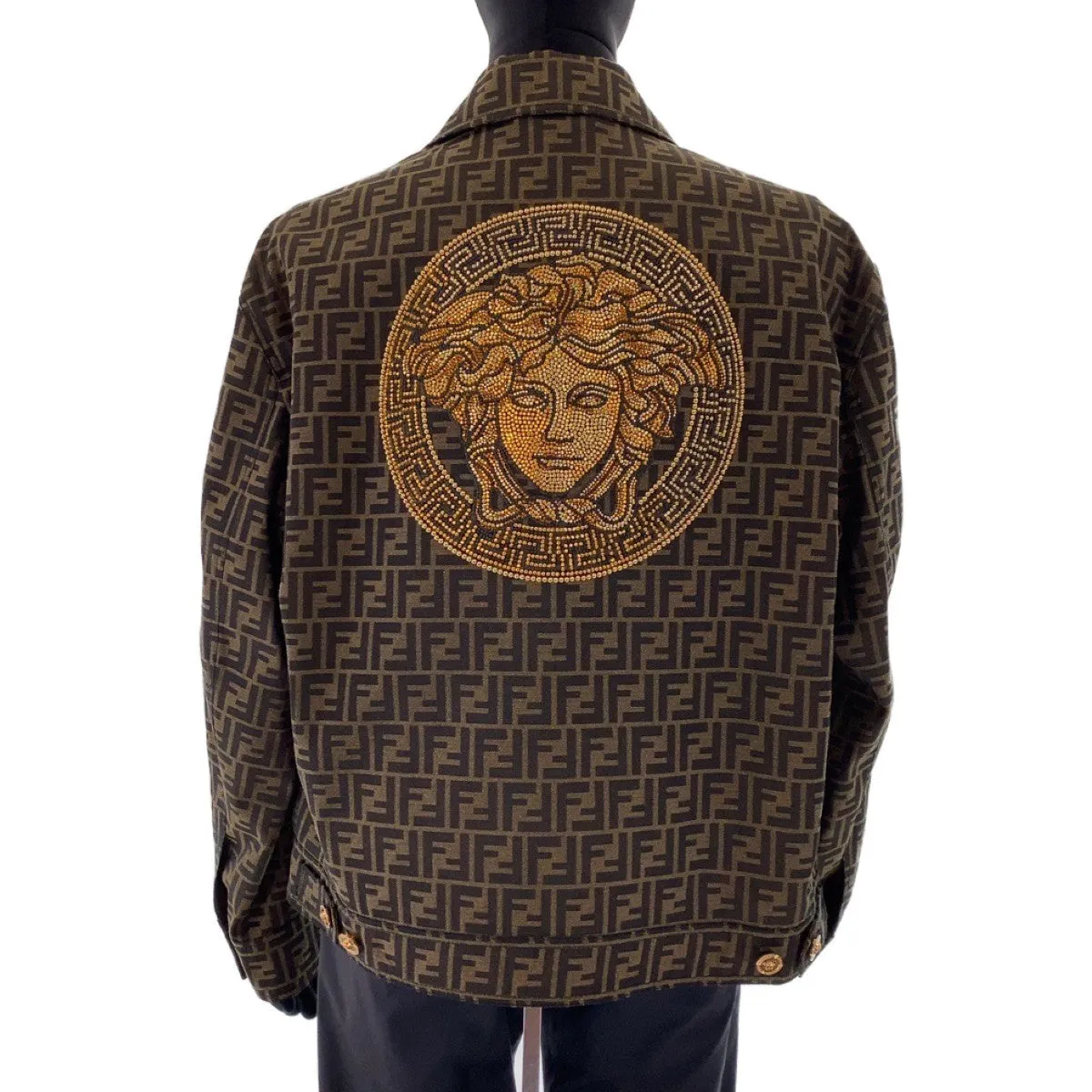 Fendi Fendace Zucca Medusa Jacquard Blazer Jacket