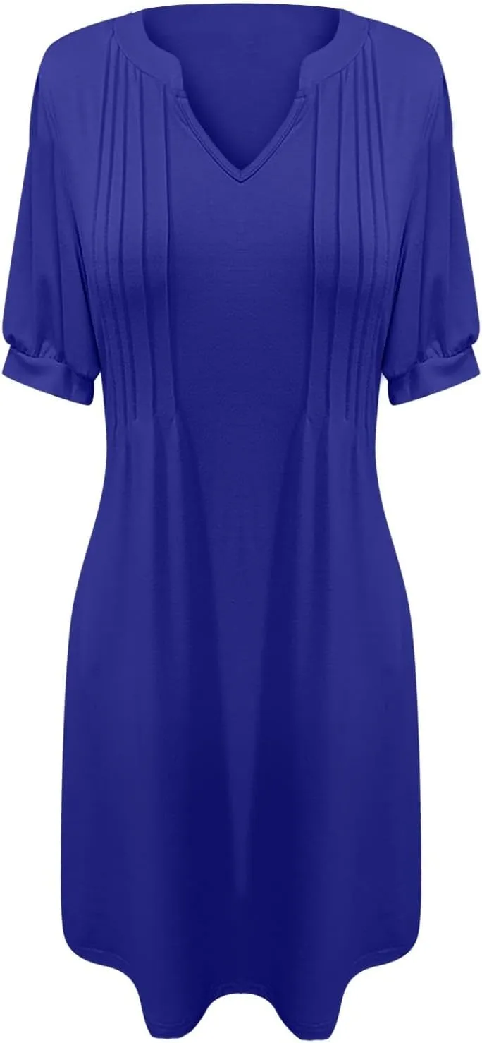 Hawaiian Dresses for Women Comfy Trendy Puff Short Sleeve Mid Length Going Out Dresses Wedding Classy Cowgirl Outfits