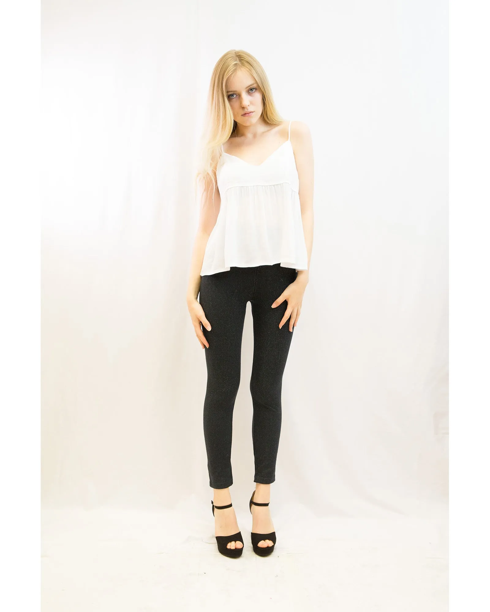 Jean's look  print  fleece leggings