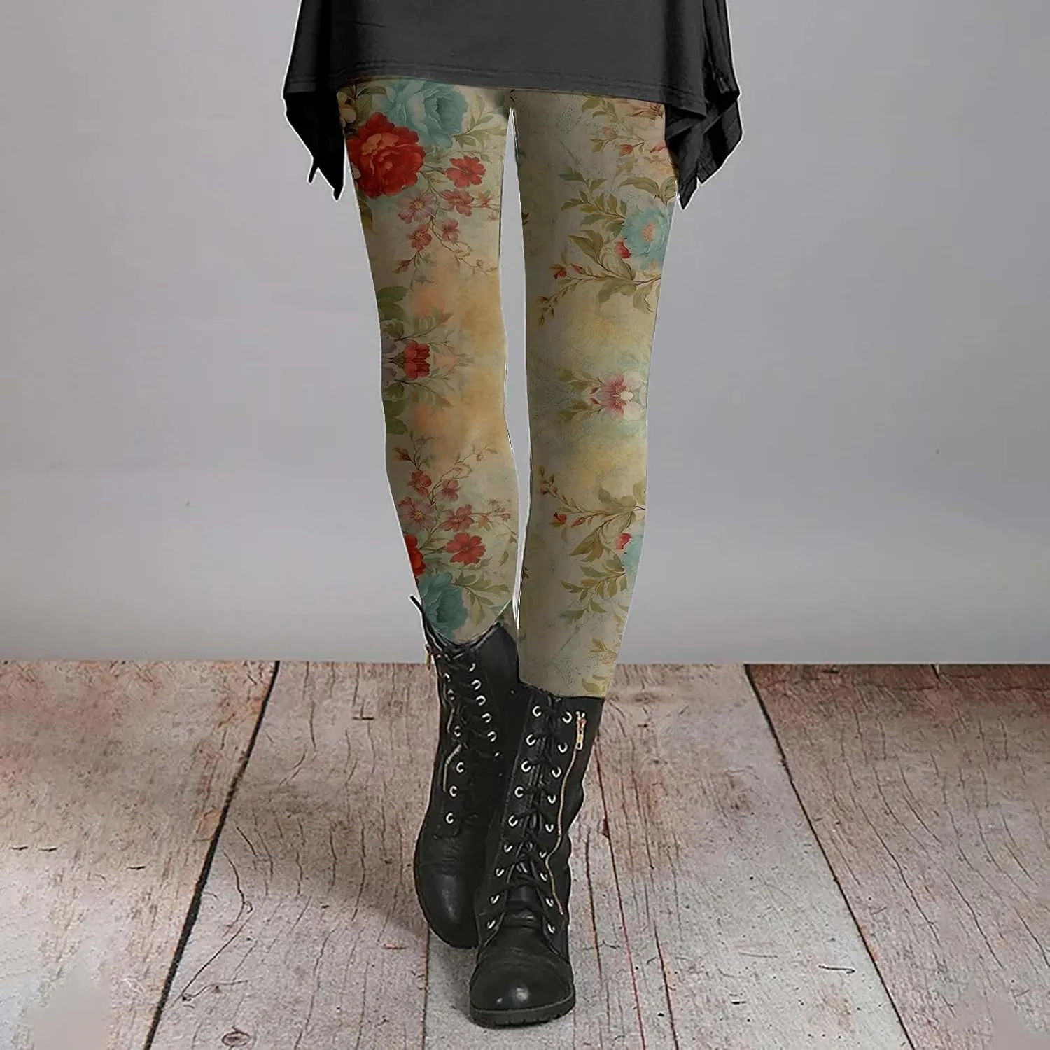 LCMTWX Plus Size Leggings Casual Print Leggings Boot Pants High Waisted Tummy Control Tummy Control Pants Sports Leggings