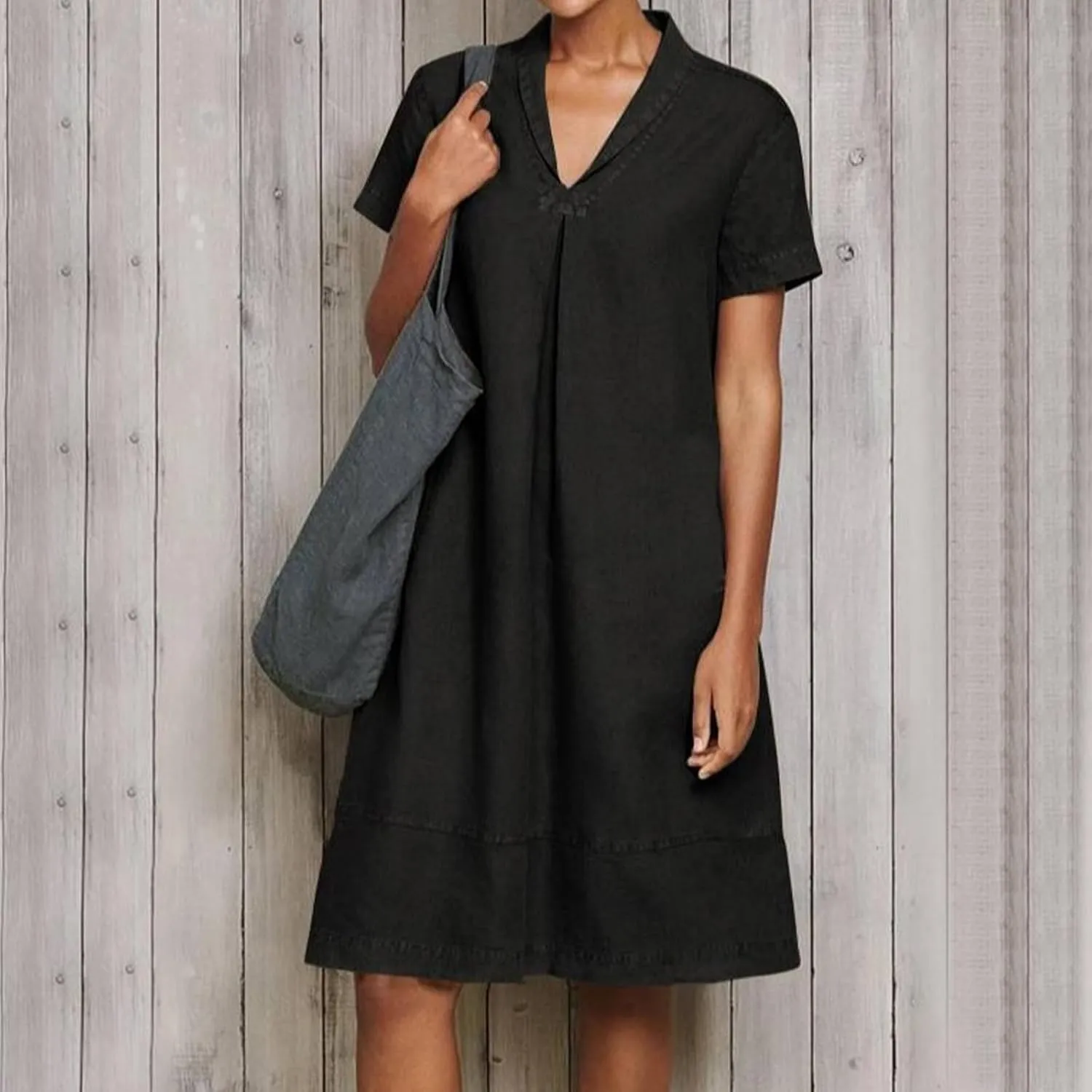 Linen Dresses for Women 2025 Casual Short Sleeve Tshirt Round Neck Dress Oversized Loose Elegant Slim Fit Mini Dress