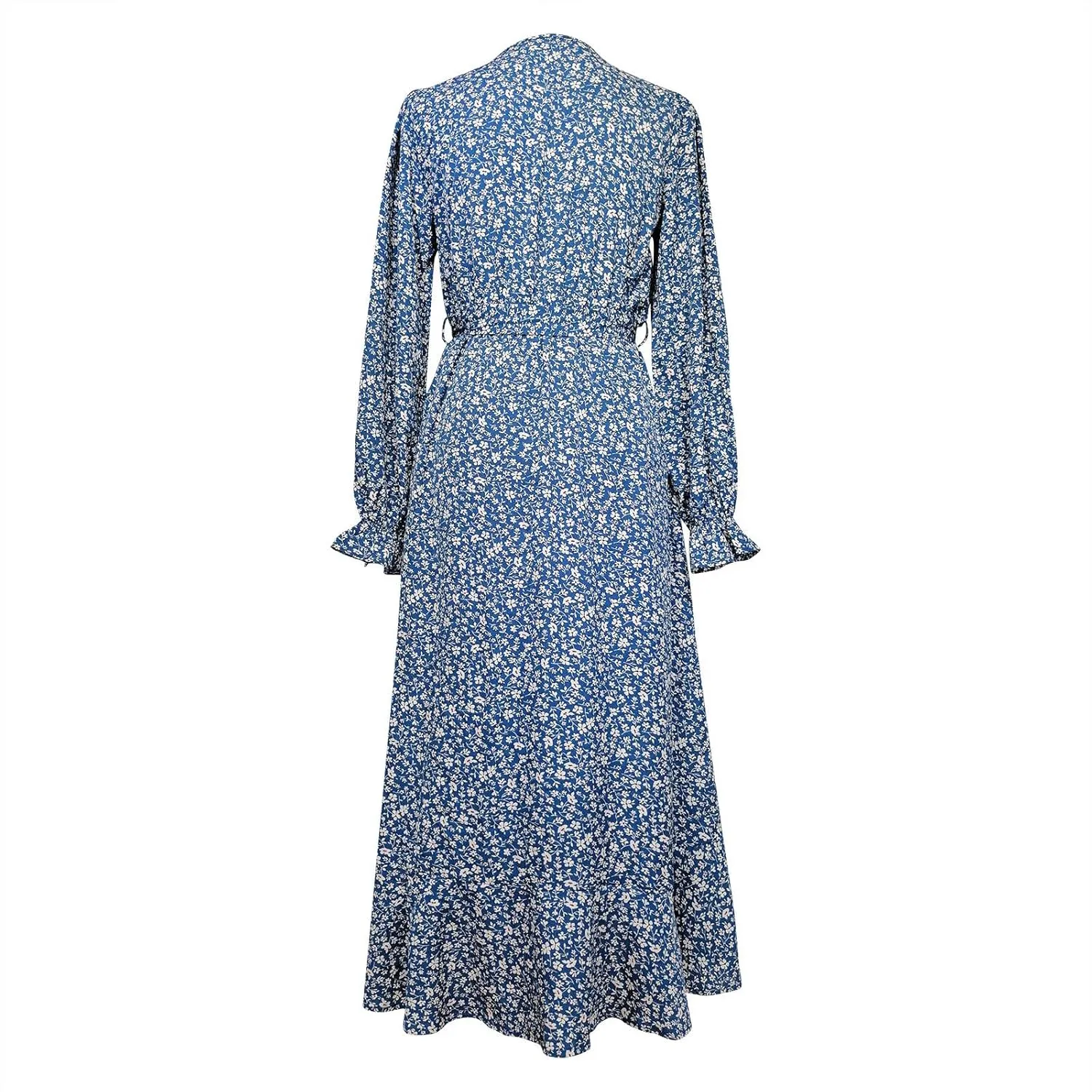 Midi Dresses for Women Casual Boho Floral V Neck Long Sleeve Long Evening Dress Cocktail Party Maxi Wedding Dresses