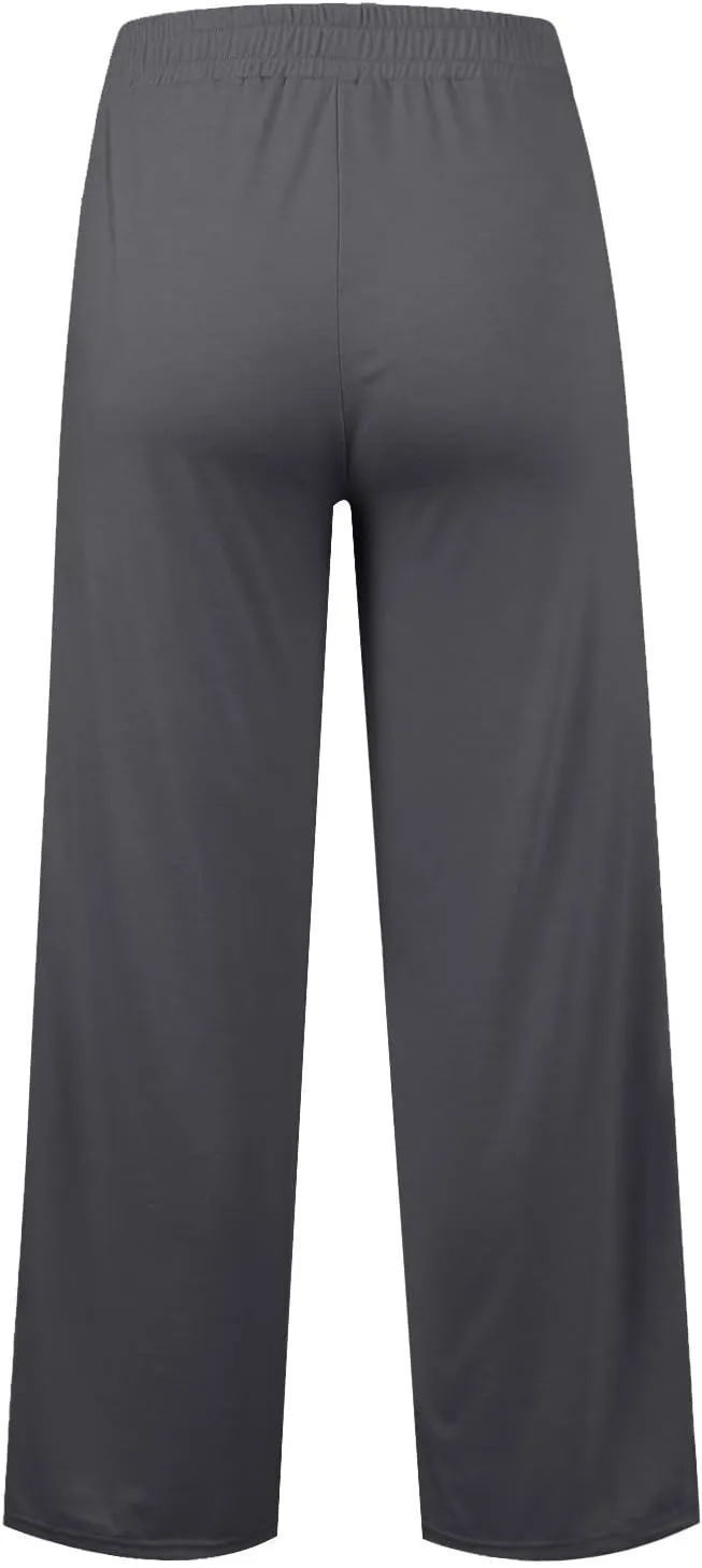 Straight Leg Sweatpants for Women Baggy Joggers Wide Leg High Waisted Lounge Jogger Pants Pull on Pants with Pockets