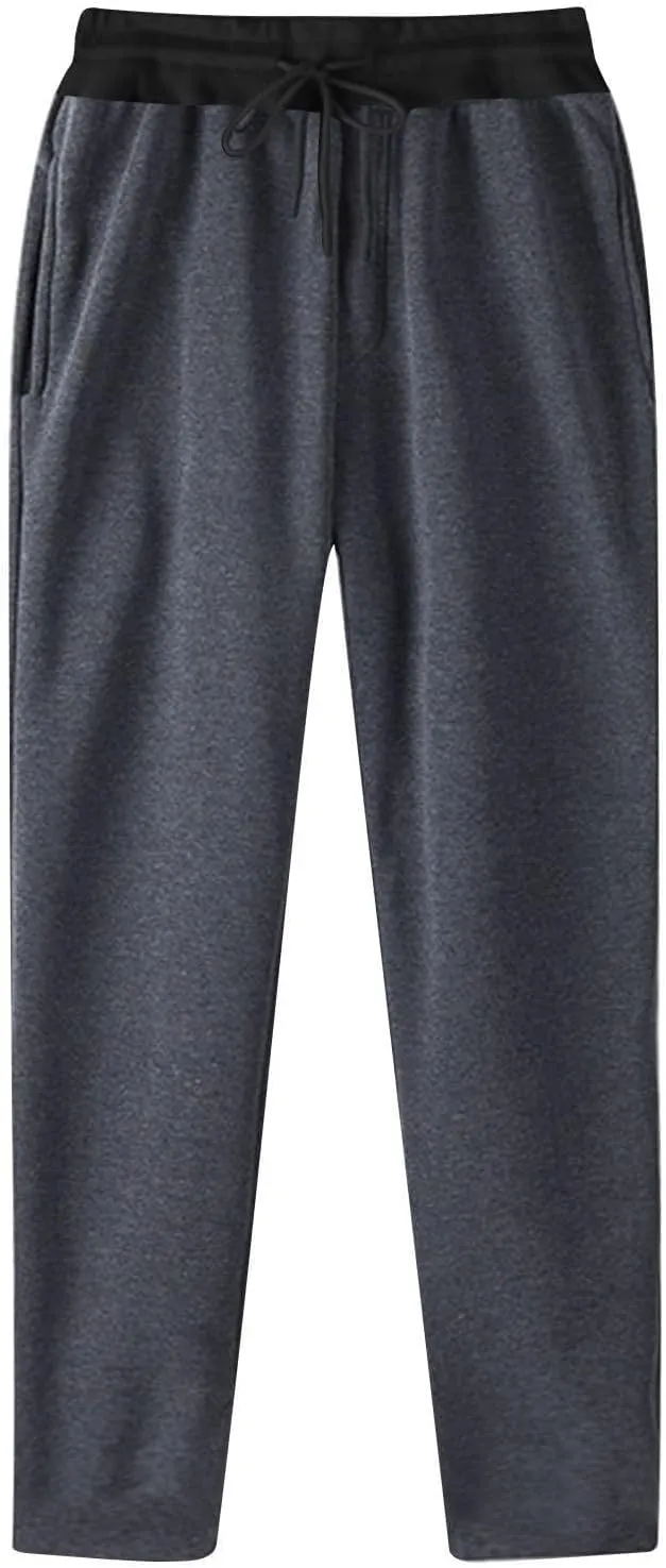 Sweat Pants for Men Fleece Lined Drawstring Waist Sweatpants Baggy Casual Workout Lounge Pants with Pockets