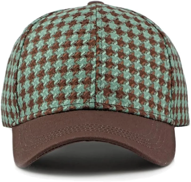Unisex Fall Winter Plaid Print Baseball Caps Adjustable Checked Print Dad Hat Trucker Hats for Men Women Outdoor