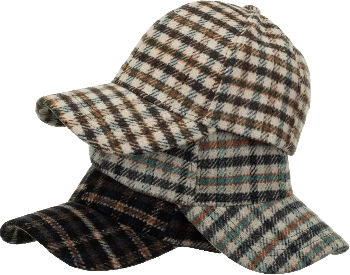 Unisex Fall Winter Plaid Print Baseball Caps Adjustable Checked Print Dad Hat Trucker Hats for Men Women Outdoor