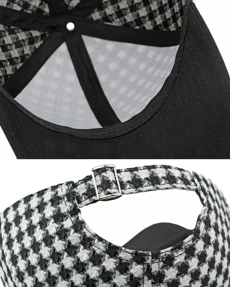 Unisex Fall Winter Plaid Print Baseball Caps Adjustable Checked Print Dad Hat Trucker Hats for Men Women Outdoor