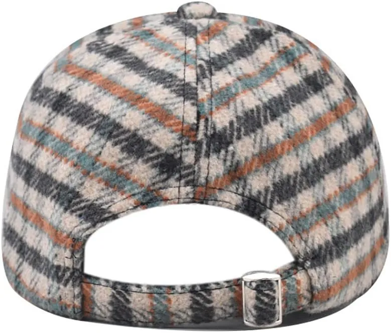 Unisex Fall Winter Plaid Print Baseball Caps Adjustable Checked Print Dad Hat Trucker Hats for Men Women Outdoor