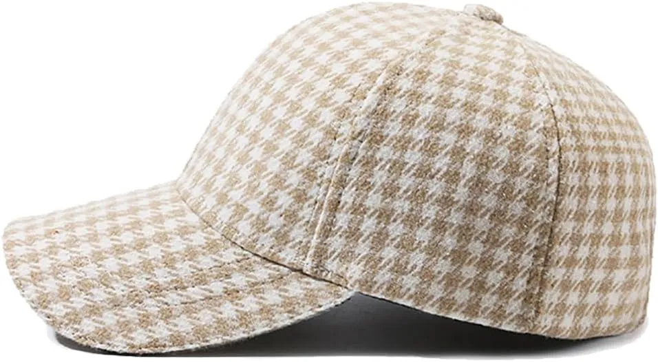 Unisex Fall Winter Plaid Print Baseball Caps Adjustable Checked Print Dad Hat Trucker Hats for Men Women Outdoor