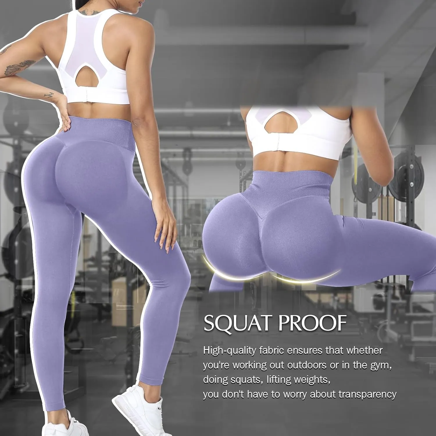 V Back Scrunch Butt Lifting Leggings for Women Workout Leggings Gym Leggings High Waisted Tummy Control Yoga Pants
