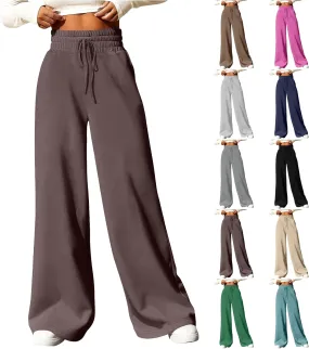 Wide Leg Sweatpants Women Baggy Drawstring High Waisted Lounge Pants Oversized Casual Soft Joggers with Pockets