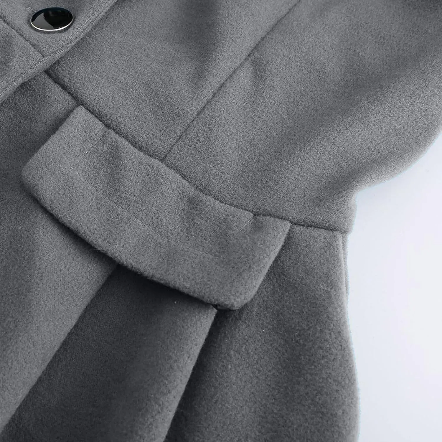 Winter Coats for Women Thick Warm Wool Blend Trench Coat Faux Fur Lapel Double-Breasted Peacoats with Belt