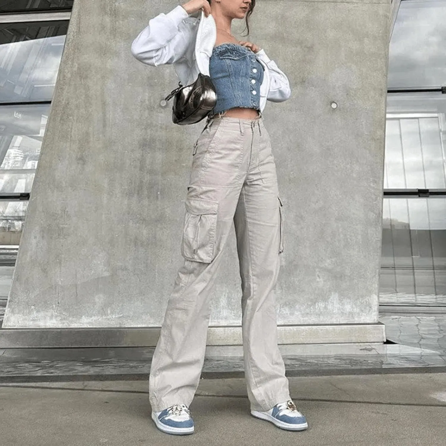 Women Wide Leg Sweatpants with Pockets Hiking Pants Lightweight Baggy Joggers Pants Women Joggers for Women