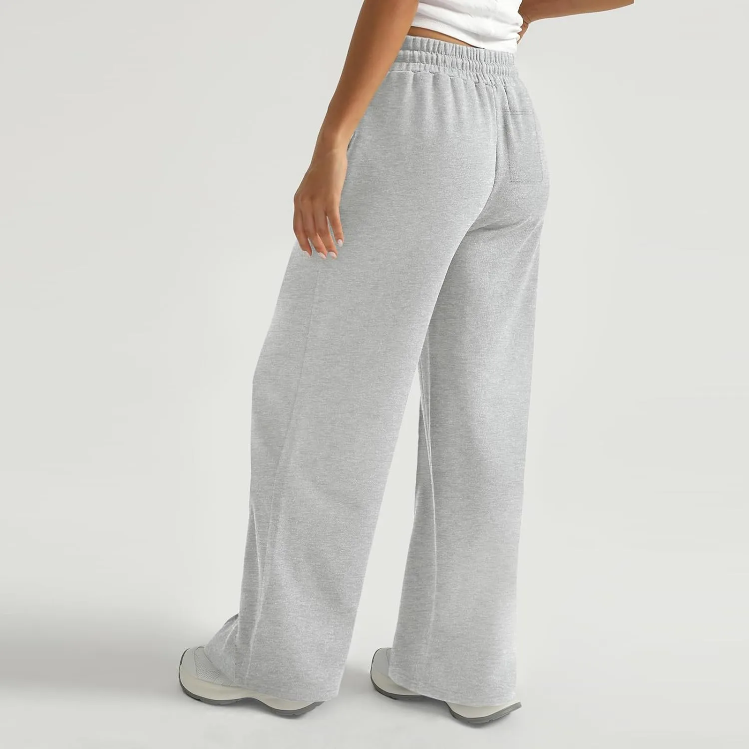 Womens Wide Leg Sweatpants Casual Drawstring High Waisted Flared Sweatpants Baggy Lightweight Joggers with Pockets