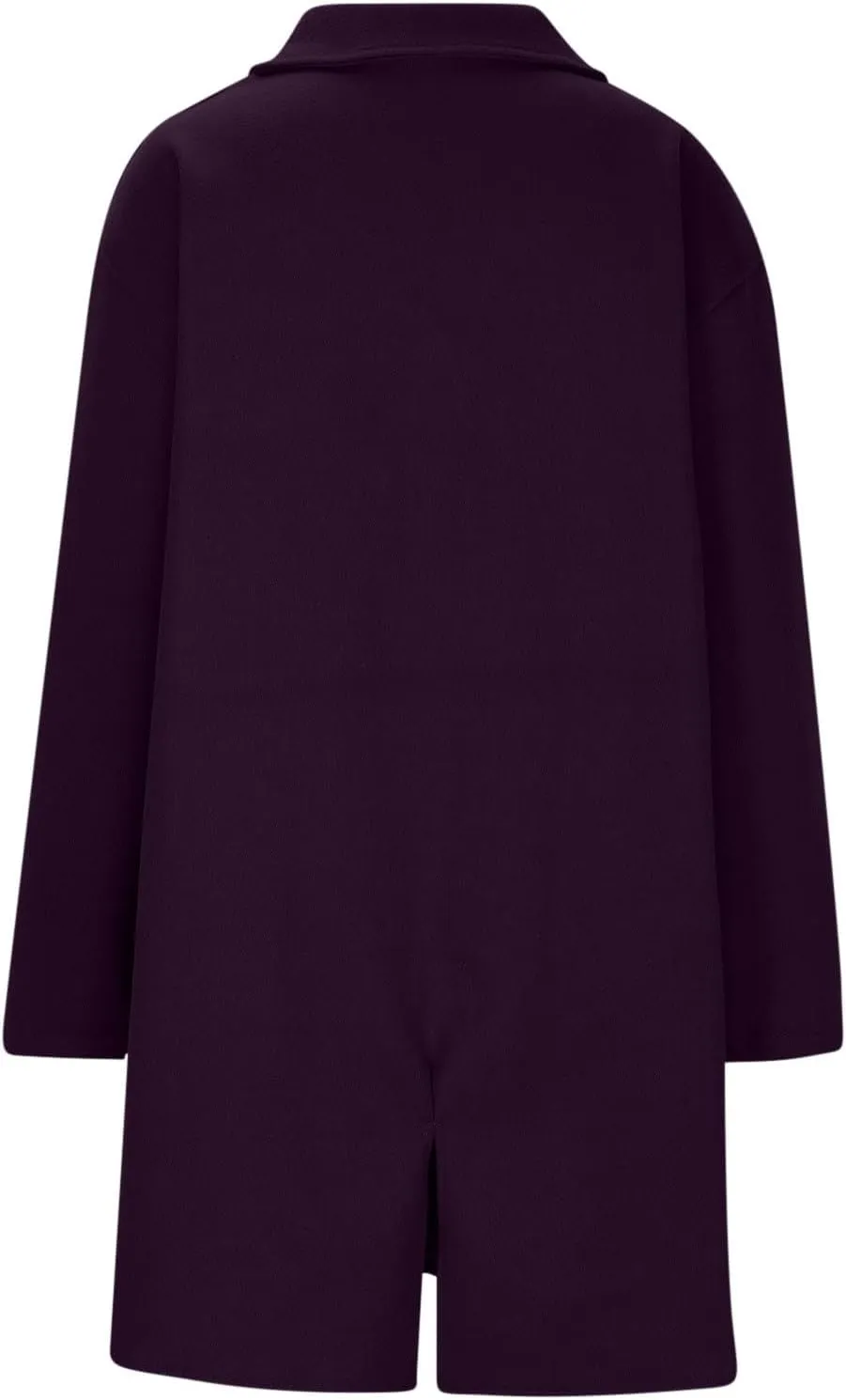 Wool Coats for Women Long Sleeve Oversized Winter Jackets Notch Double-Breasted Lapel Peacoats with Pockets