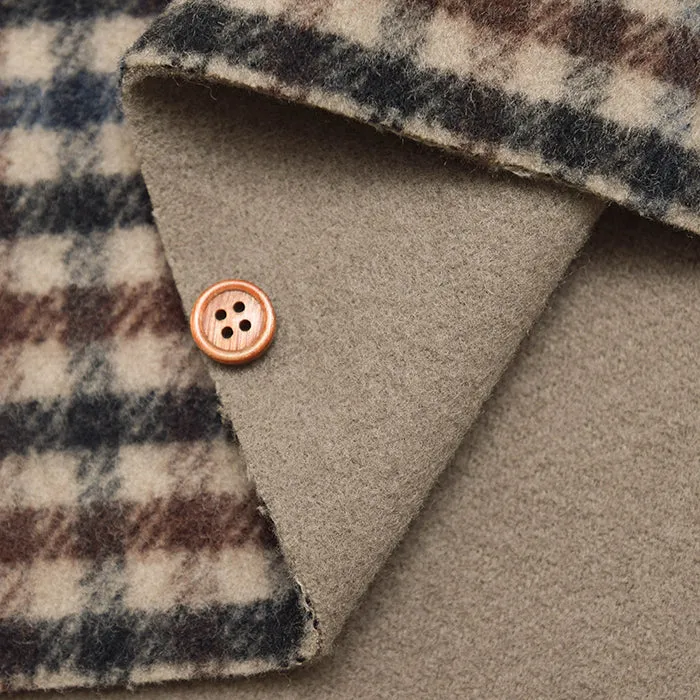 Wool Reversible Check Fabric