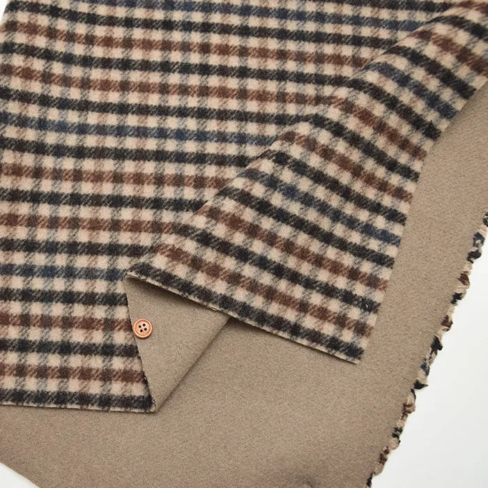 Wool Reversible Check Fabric