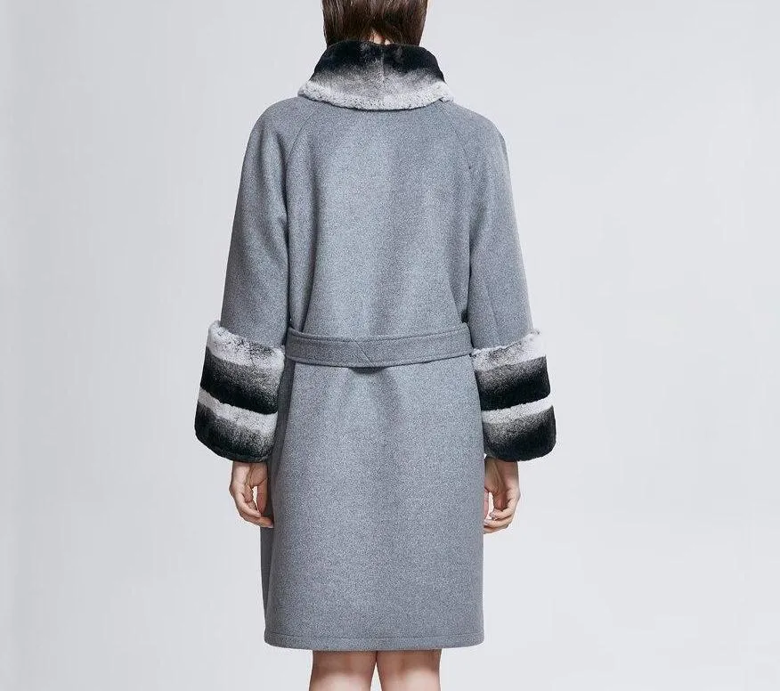 Woolen with Real Rabbit Fur Coats