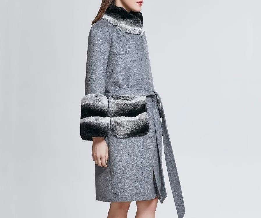 Woolen with Real Rabbit Fur Coats